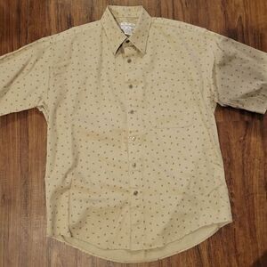 4/$25 Crossings casual button up shirt tan size Medium 15.5 around neck